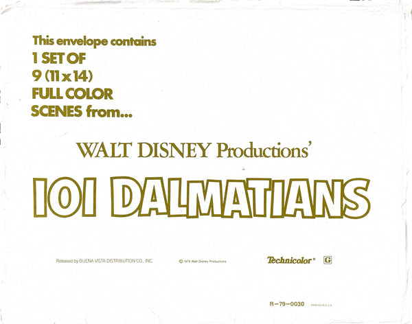 101 Dalmations (Lobby set of 9 cards with original envelope)