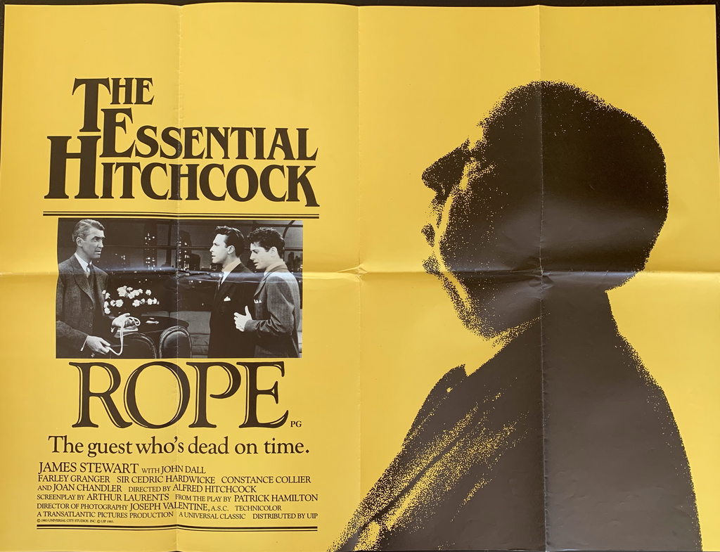 Rope (1948, dir. Alfred Hitchcock) UK 1984 re-release quad poster by Lonsdale & Bartholomew Ltd., Nottingham
